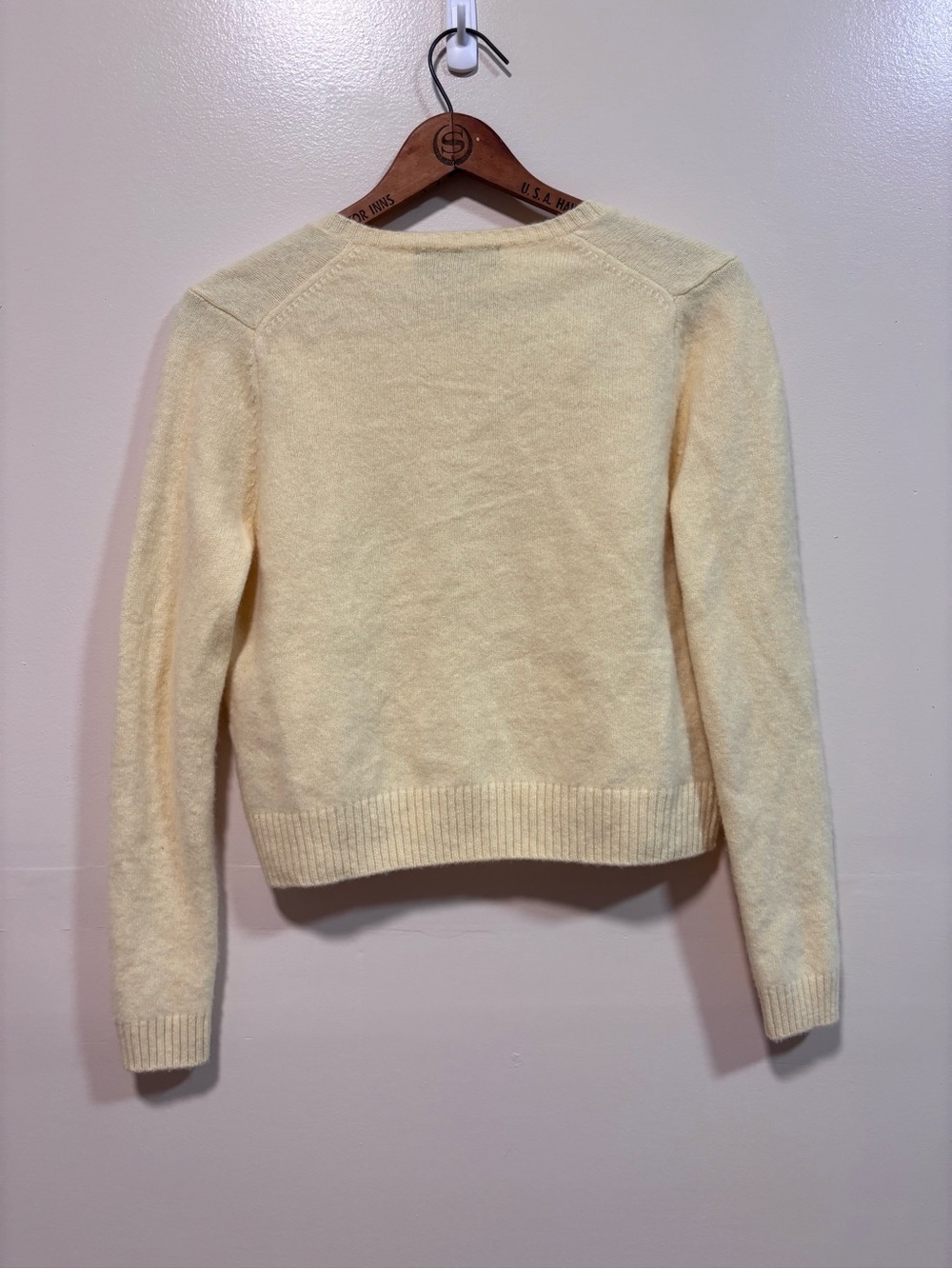 Zara Pale Yellow Cozy Button-Front Women’s Cardigan M - Picture 3 of 4